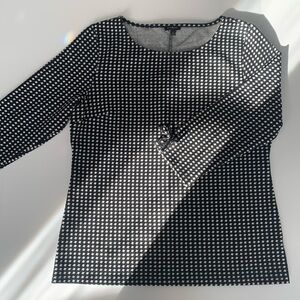 TALBOTS BLACK AND WHITE DRESS TOP